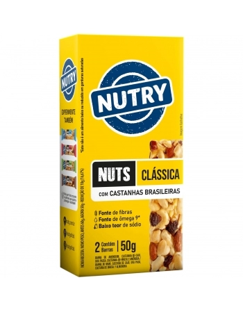 NUTRY BARRA NUTS 2X25G CLASSICA