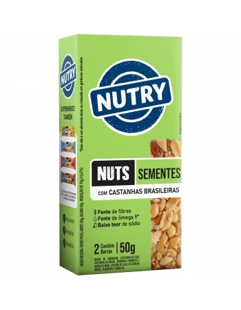 NUTRY BARRA NUTS 2X25G SEMENTES