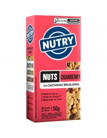NUTRY BARRA NUTS 2X25G CRANBERRY