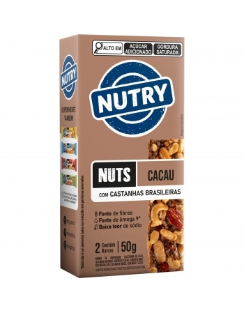 NUTRY BARRA NUTS 2X25G CACAU