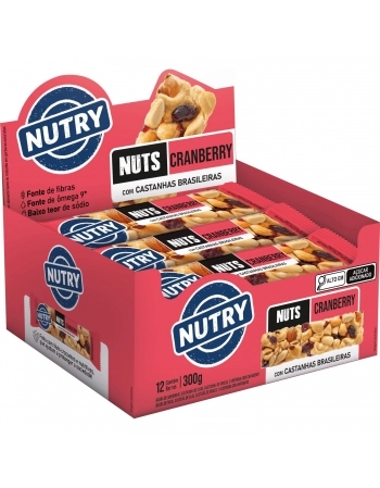 NUTRY BARRA NUTS 12X25G CRANBERRY