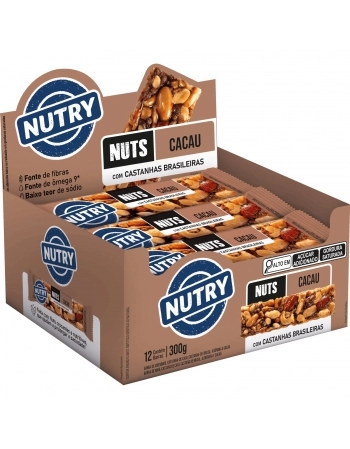 NUTRY BARRA NUTS 12X25G CACAU