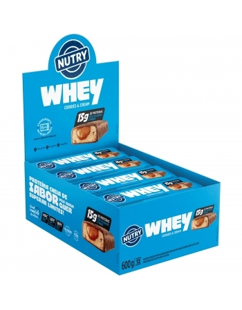 NUTRY BARRA PROTEINA 15G WHEY 12X50G COOKIES & CREAM