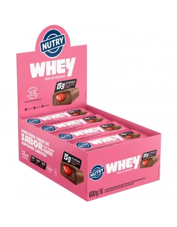 NUTRY BARRA PROTEINA 15G WHEY 12X50G TRUFA MORANGO