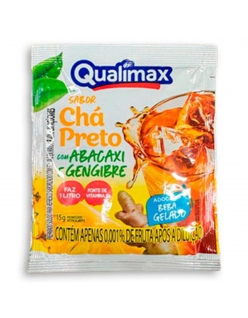 QUALIMAX PO PARA BEBIDA TURMA CHA PRETO C/ ABACAXI E GENGIBRE 15G*