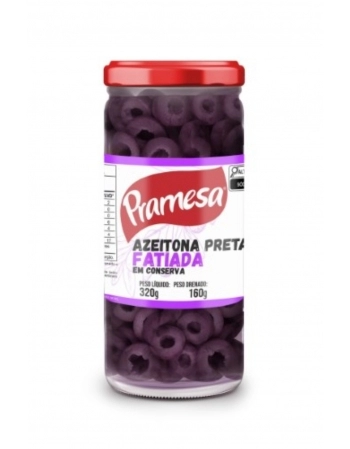 PRAMESA AZEITONA PRETA VIDRO 160G FATIADA