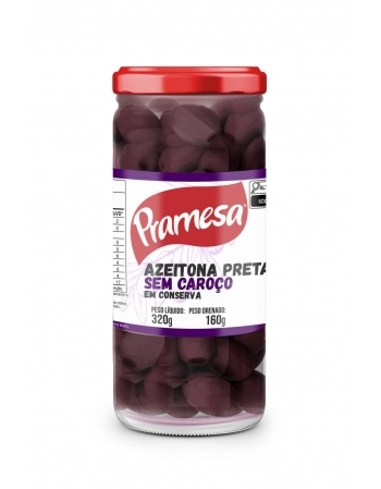 PRAMESA AZEITONA PRETA VIDRO 160G S/ CAROCO