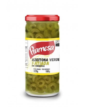 PRAMESA AZEITONA VERDE VIDRO 160G FATIADA