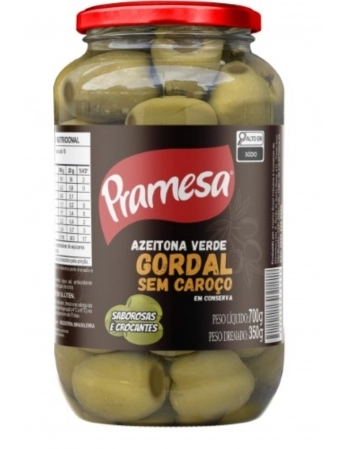 PRAMESA AZEITONA VERDE VIDRO 350G GORDAL S/ CAROCO
