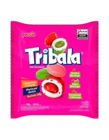 PECCIN SM BALA TRIBALA 100G MORANGO SORTIDA