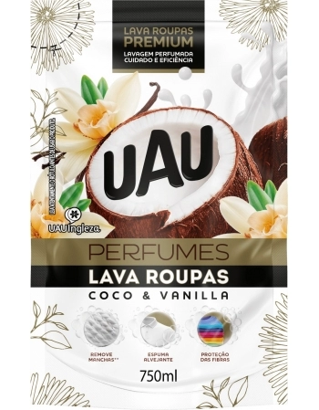 INGLEZA LAVA ROUPAS LIQUIDO UAU COCO E VANILLA 750ML