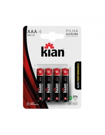 KIAN PILHA C/4 ALCALINA AA PEQUENA