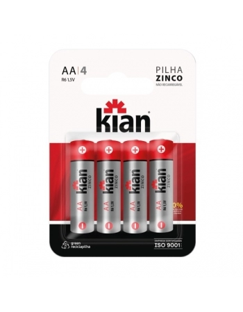 KIAN PILHA C/4 ZINCO AA PEQUENA