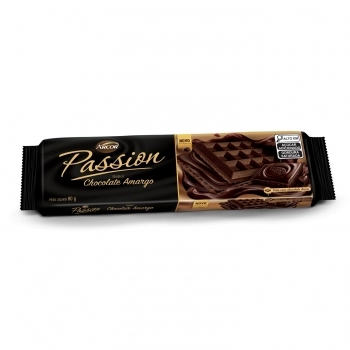 BAGLEY BISC. WAFER PASSION CHOCOLATE C/ RECH CHOC AMARGO 80G