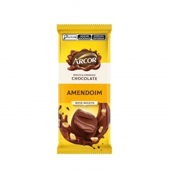 ARCOR TABLETE CHOC MACIO E CREMOSO AMENDOIN 12X80G
