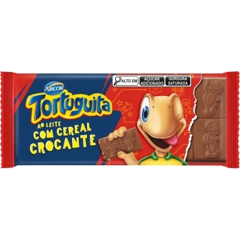 ARCOR TABLETE TORTUGUITA CHOC AO LEITE CROCANTE 12X80G