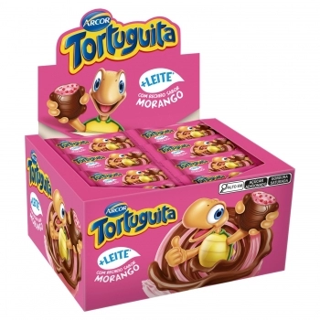 ARCOR TORTUGUITA CHOC AO LEITE RECH MORANGO 24X15,5G