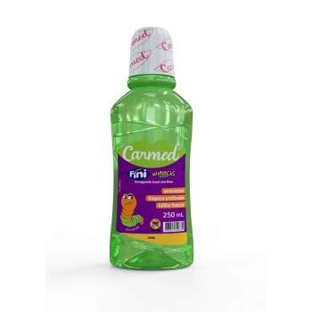CARMED ENXAG. BUCAL C/FLUOR 250ML FINI MINHOCAS S/ ALCOOL
