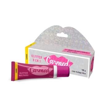 CARMED HIDRAT. LABIAL 10G MULTIUSO GLITTER ROSA HOLOGRAFICO