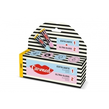 CARMED KIT SOS LABIOS ESFOLIANTE 10G + ULTRA GLOSS 10G - ALGODAO DOCE