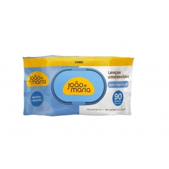 LENCO UMEDECIDO JOAO E MARIA 90 UNID S/ FRAGRANCIA