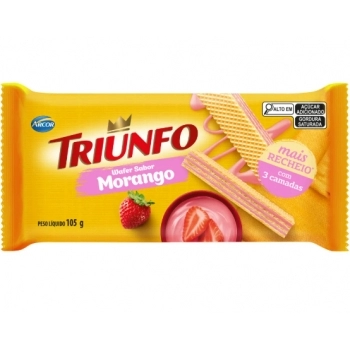 BAGLEY BISC. TRIUNFO WAFER MORANGO 105G