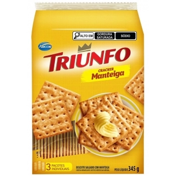 BAGLEY BISC. TRIUNFO CREAM CRACKER SABOR MANTEIGA 345G