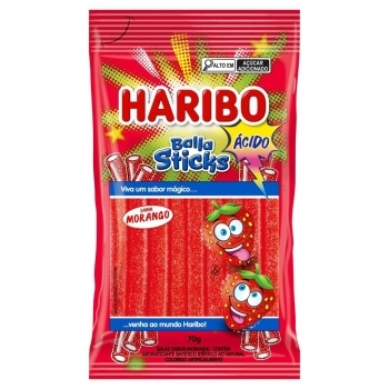 HARIBO BALA STICKS 70G ÁCIDO MORANGO