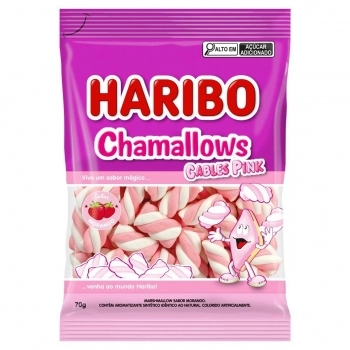 HARIBO CHAMALLOWS 70G CABLES PINK