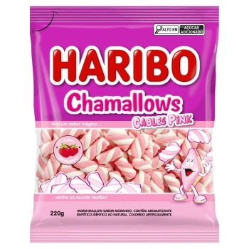 HARIBO CHAMALLOWS 220G CABLES PINK