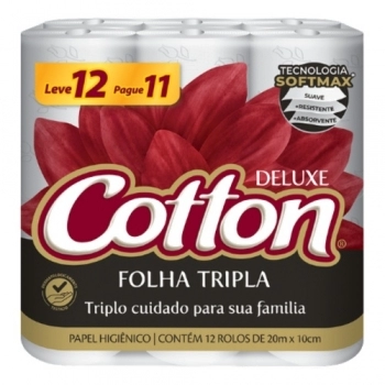 SOFTYS PAPEL HIG. 20M COTTON DELUXE FOLHA TRIPLA L12/P11