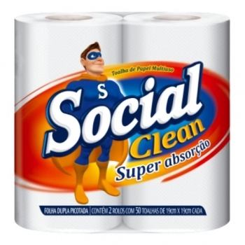 SOFTYS TOALHA DE PAPEL SOCIAL FOLHA DUPLA 2X50 FLS