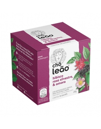 LEAO CHA_ HIBISCO+ROSA+AMORA 10X1,6G