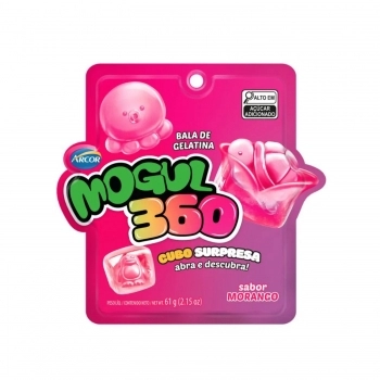 ARCOR BALA GELATINA MOGUL 360 CUBO MORANGO 12X61G