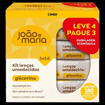 CIMED JOAO E MARIA LENCO UMEDECIDO GLICERINA LV4/PG3 C/45 UNID