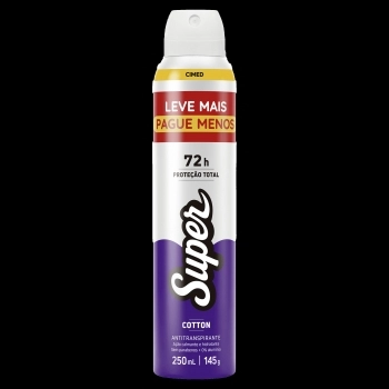 CIMED SUPER DESODORANTE AERO 250ML COTTON 72H