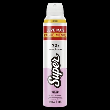 CIMED SUPER DESODORANTE AERO 250ML VELVET 72H