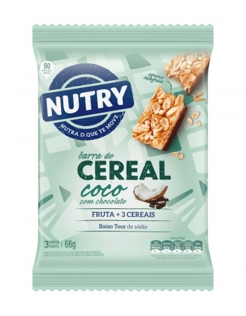NUTRY BARRA CEREAL 3X22G COCO CHOC