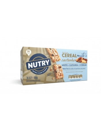 NUTRY BARRA CEREAL MUITO + 3X22G CASTANHA