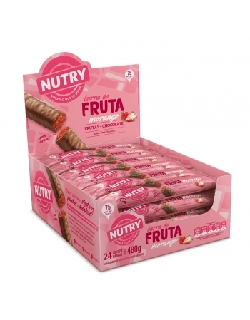 NUTRY BARRA FRUTA 24X20G MORANGO + CHOC