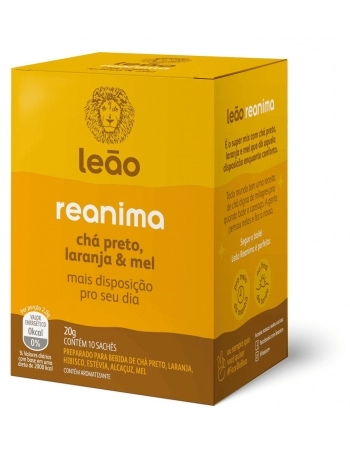 LEAO CHA PREMIUM FUNCIONAIS REANIMA 10 SAQ / 20G
