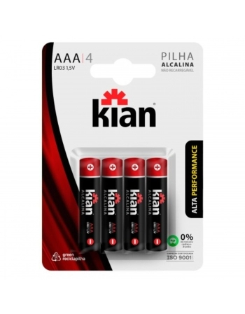 KIAN PILHA C/4 ALCALINA AAA PALITO