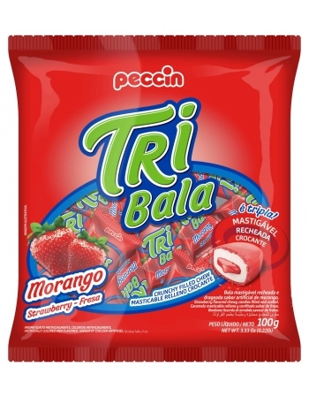 PECCIN SM BALA TRIBALA 100G MORANGO