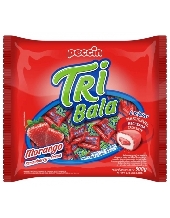 PECCIN BALA TRIBALA 500G MORANGO