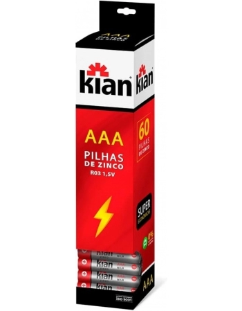 KIAN PILHA ZINCO AAA PALITO - TUBO 15X4