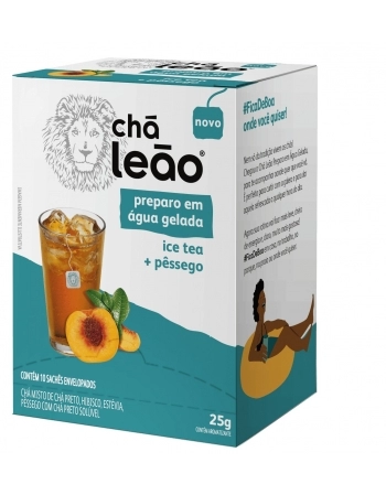 LEAO CHA PREMIUM GELADO ICE TEA+PESSEGO 10 SAQ / 25G
