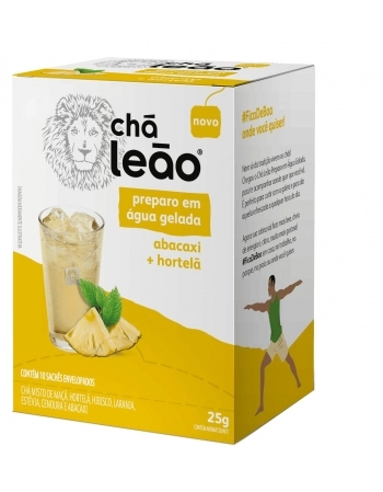 LEAO CHA PREMIUM GELADO ABACAXI+HORTELA 10 SAQ / 25G