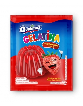 QUALIMAX GELATINA MORANGO 20G