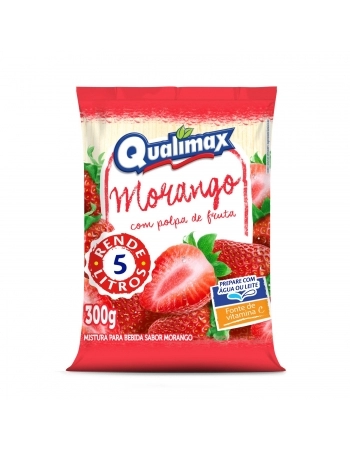 QUALIMAX PO PARA BEBIDA 300G MORANGO