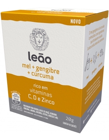 LEAO CHA PREMIUM VITAMINICO MEL+GENGIBRE+CURCUMA 10 SAQ / 20G